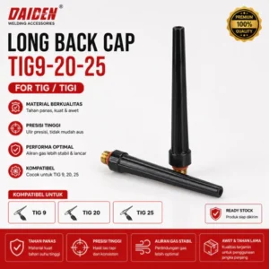 DAIDEN Long Back Cap TIG9 TIG20 TIG25 Back Cap Panjang Torch Las Argon TIG/TIGI Sparepart Welding Berkualitas