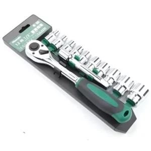 Kunci Sock Set 1/4 Inch 11PCS CR-V | Socket Set Mini 4–13mm + Ratchet Quick Release | Kunci Bengkel Presisi