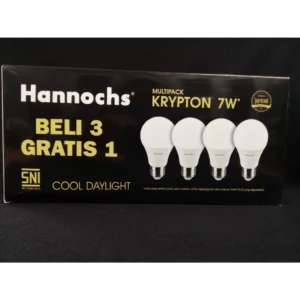 HANNOCH Lampu led Multipack 3+1 Krypton cool daylight 7W,- Original