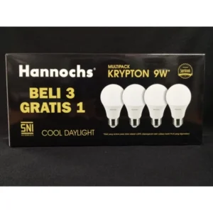 HANNOCH Lampu led Multipack 3+1 Krypton cool daylight 9W,- Original