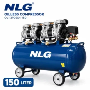 NLG Oiless Compressor OL-1390SS4-150 Silent Tanpa Oli Kompresor Angin Low Noise Heavy Duty 150L