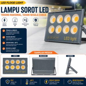 HILIOS Lampu Sorot LED Flood Light 400W IP66 Lampu Tembak Outdoor Tahan Air