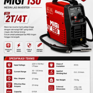 DAIDEN MIGi 130 Mesin Las Inverter MIG 130A Portable IGBT 220V | ORIGINAL, BERKUALITAS