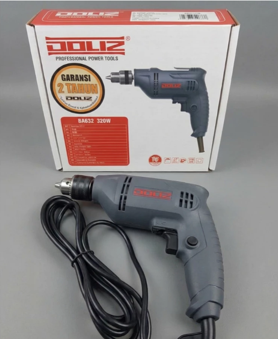 Mesin Bor Tangan Listrik Doliz BA632 320W | Electric Drill 10mm Bolak Balik Forward Reverse | Bor Kabel Rumah Tangga & Teknik - Gambar 2