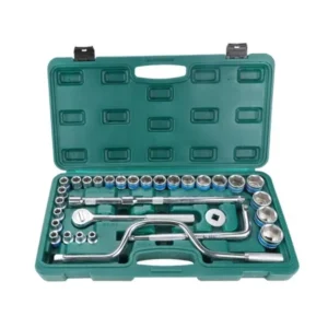 Kunci Sock Set 32PCS 1/2 Inch CR-V | Set Kunci Ratchet Lengkap 8–32mm 12PT Toolbox Panjang