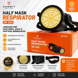 Masker Respirator Half Face HARMIT NP305 Safety Mask Anti Debu Asap Cat Spray Industrial
