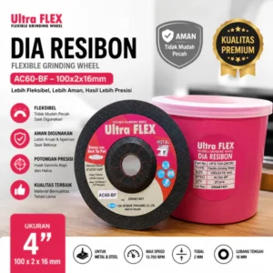 Ultra FLEX Flexible Grinding Wheel AC60-BF 4 Inch 100x2x16mm Batu Gerinda Fleksibel Dia Resibon Original