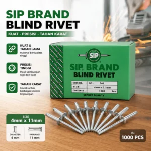 Paku Rivet SIP Blind Rivet 4x11mm Aluminium Pop Rivet Isi 50 Pcs/bks | Paku Keling 4mm x 11mm