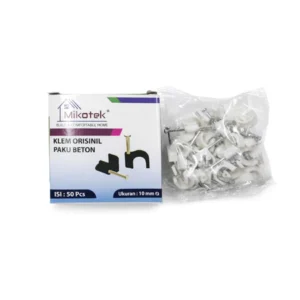 Klem Kabel Beton 10mm Mikotek - Paku Beton Clamp Kabel Listrik - Isi 50 Pcs